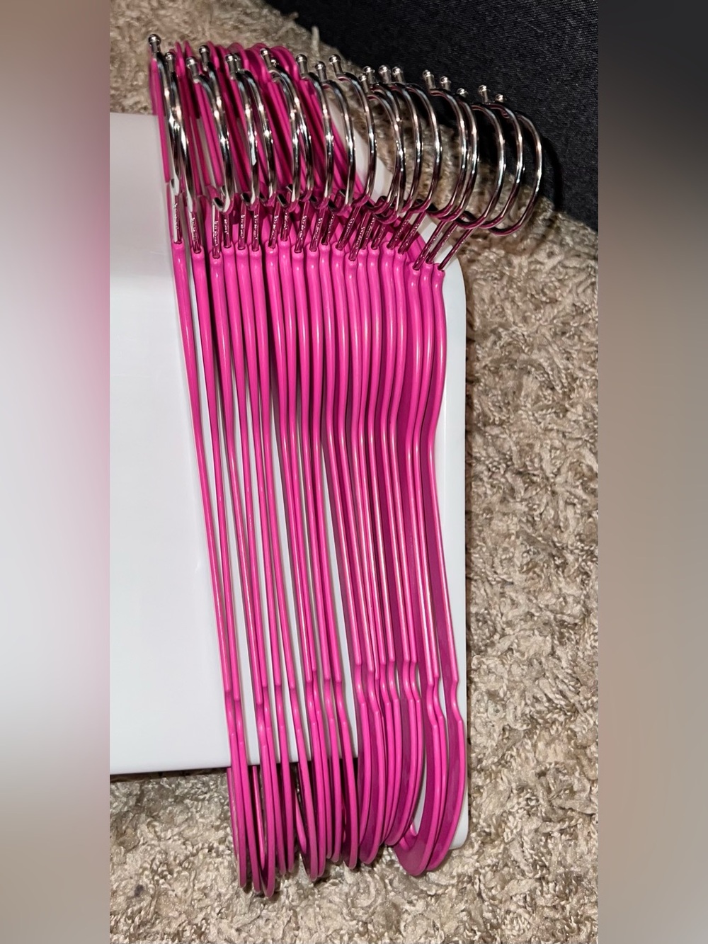 60 Slim Plastic (Non-Velvet) Clothes Hangers - Approx. 17.7" inch wide - Picture 10 of 12